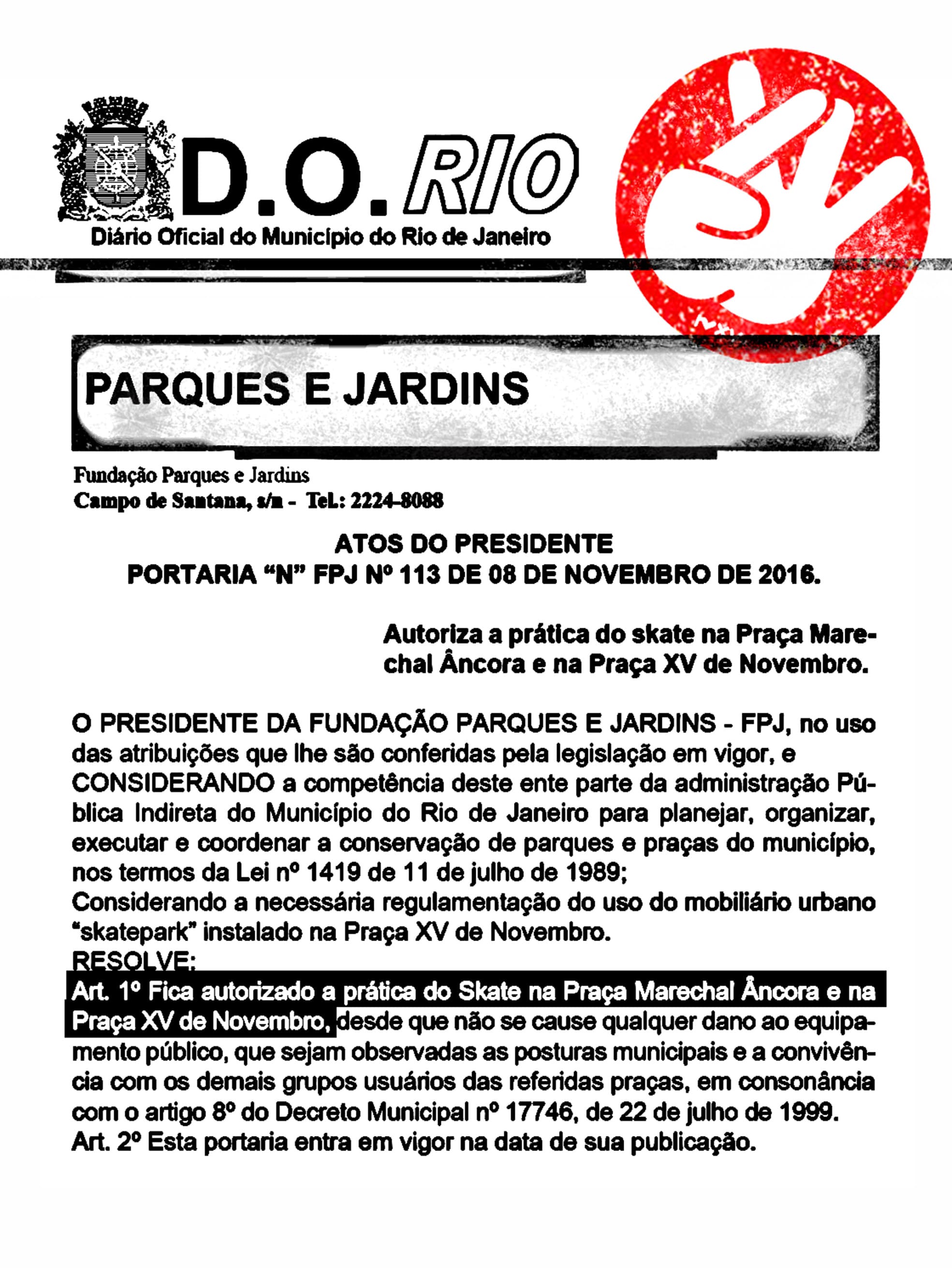 Portaria FPJ Nº 113